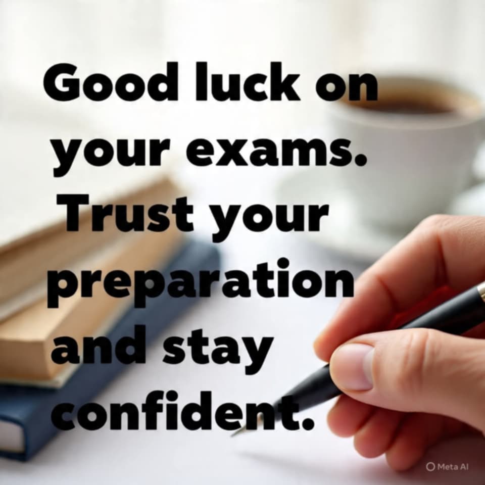 Good luck on your exam