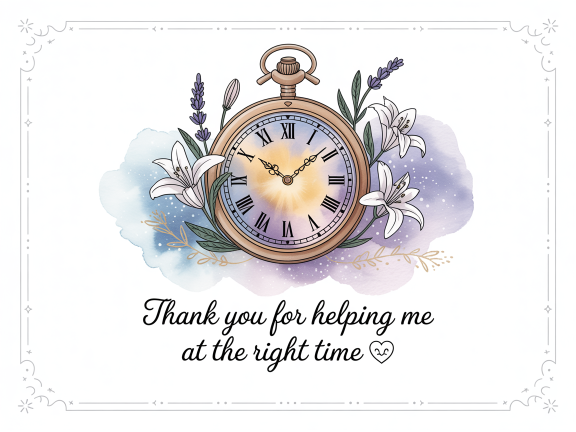Thank you for helping me at the right time ⏰🤍 when I needed it most.